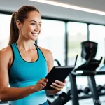 헬스트레이너 회원권 판매 전략 - **Prompt: Empathetic First Consultation**
    A brightly lit, modern fitness studio or consultation ...