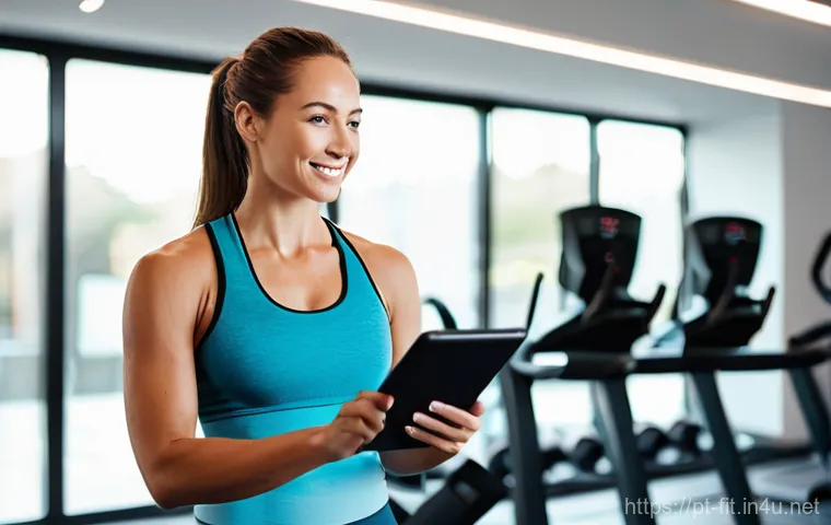 헬스트레이너 회원권 판매 전략 - **Prompt: Empathetic First Consultation**
    A brightly lit, modern fitness studio or consultation ...